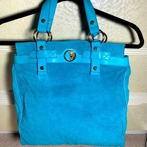 Versace collection Aquamarine velvet learher bag